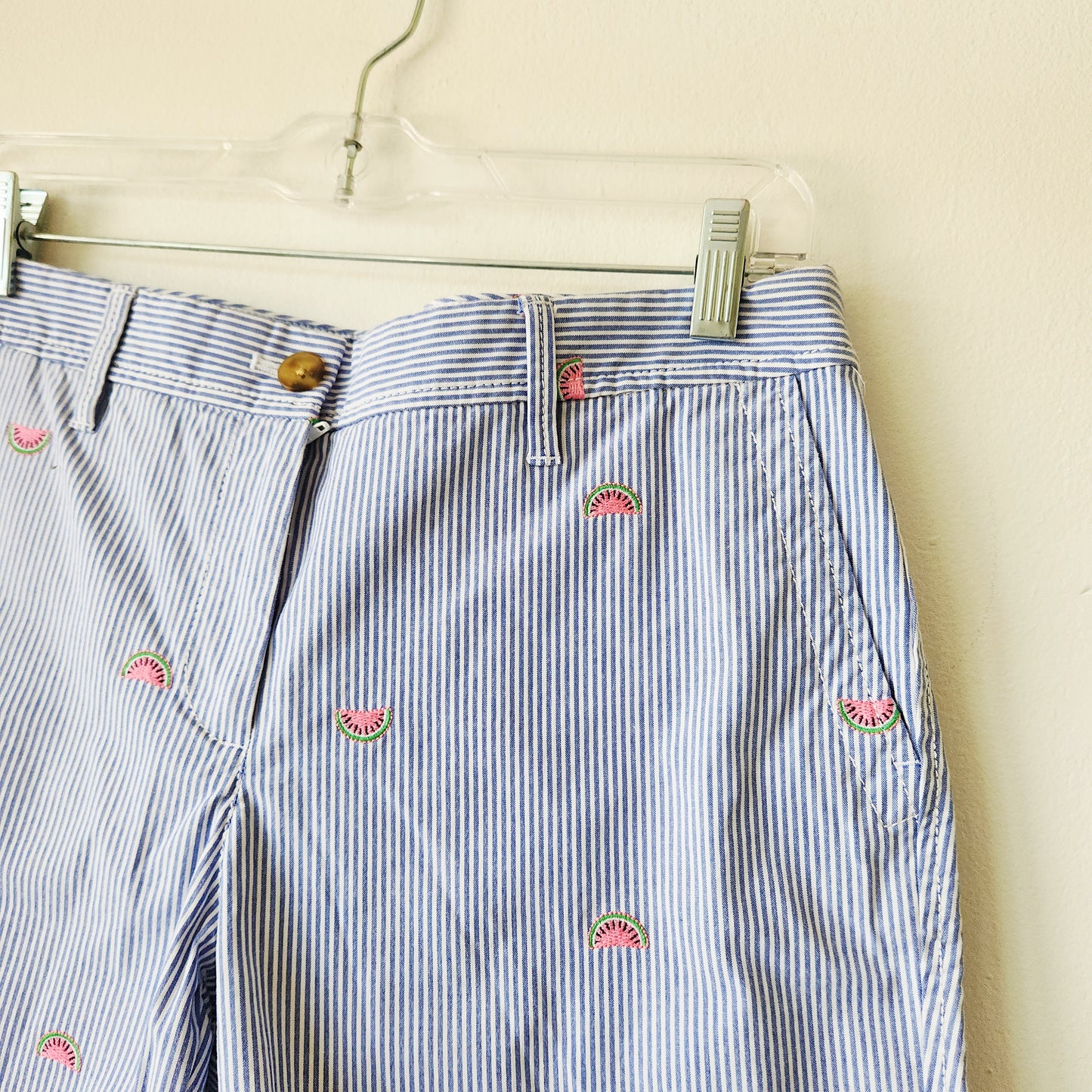 Talbots Chino Shorts with Embroidered Watermelons - size 2