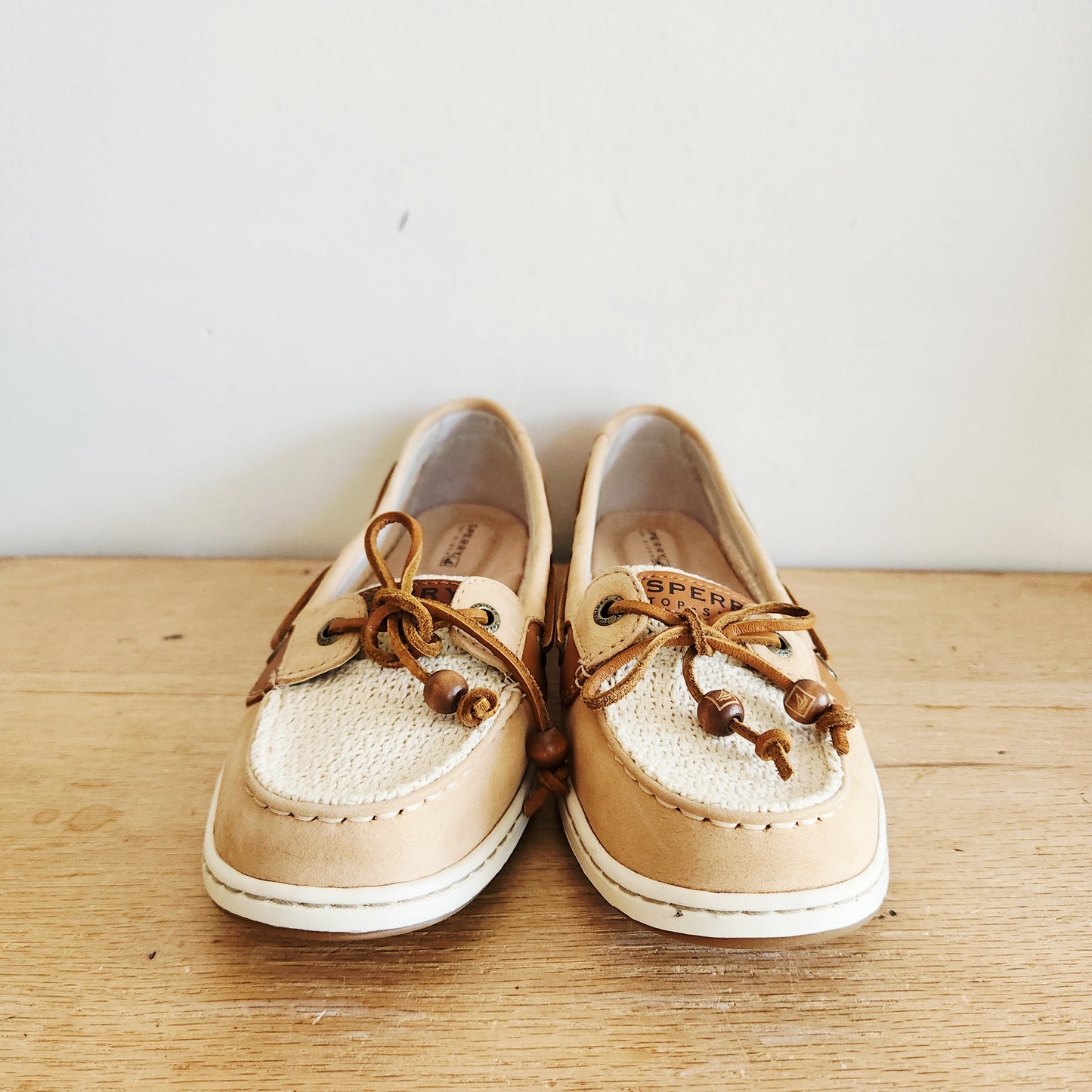 Sperry Topsiders Leather & Crochet Boat Shoes - 9M