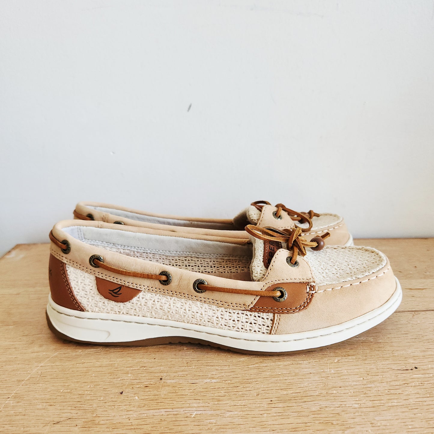 Sperry Topsiders Leather & Crochet Boat Shoes - 9M
