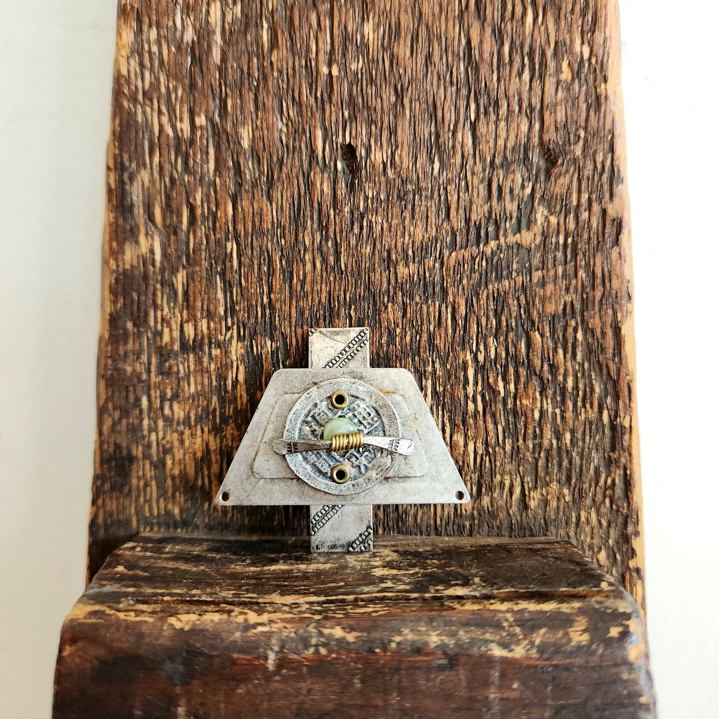 Handmade Two Tone Mixed Materials Pin
