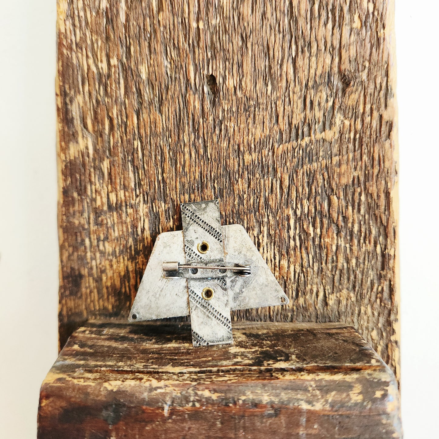 Handmade Two Tone Mixed Materials Pin