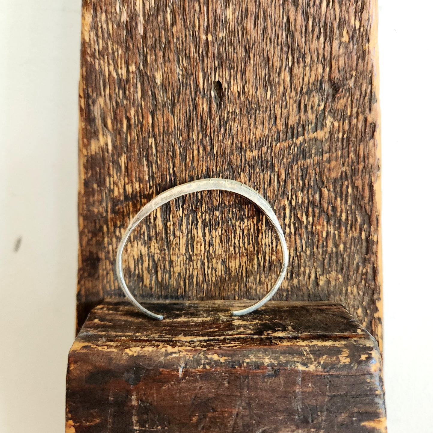 Sterling Silver Inlay Slim Cuff Bracelet