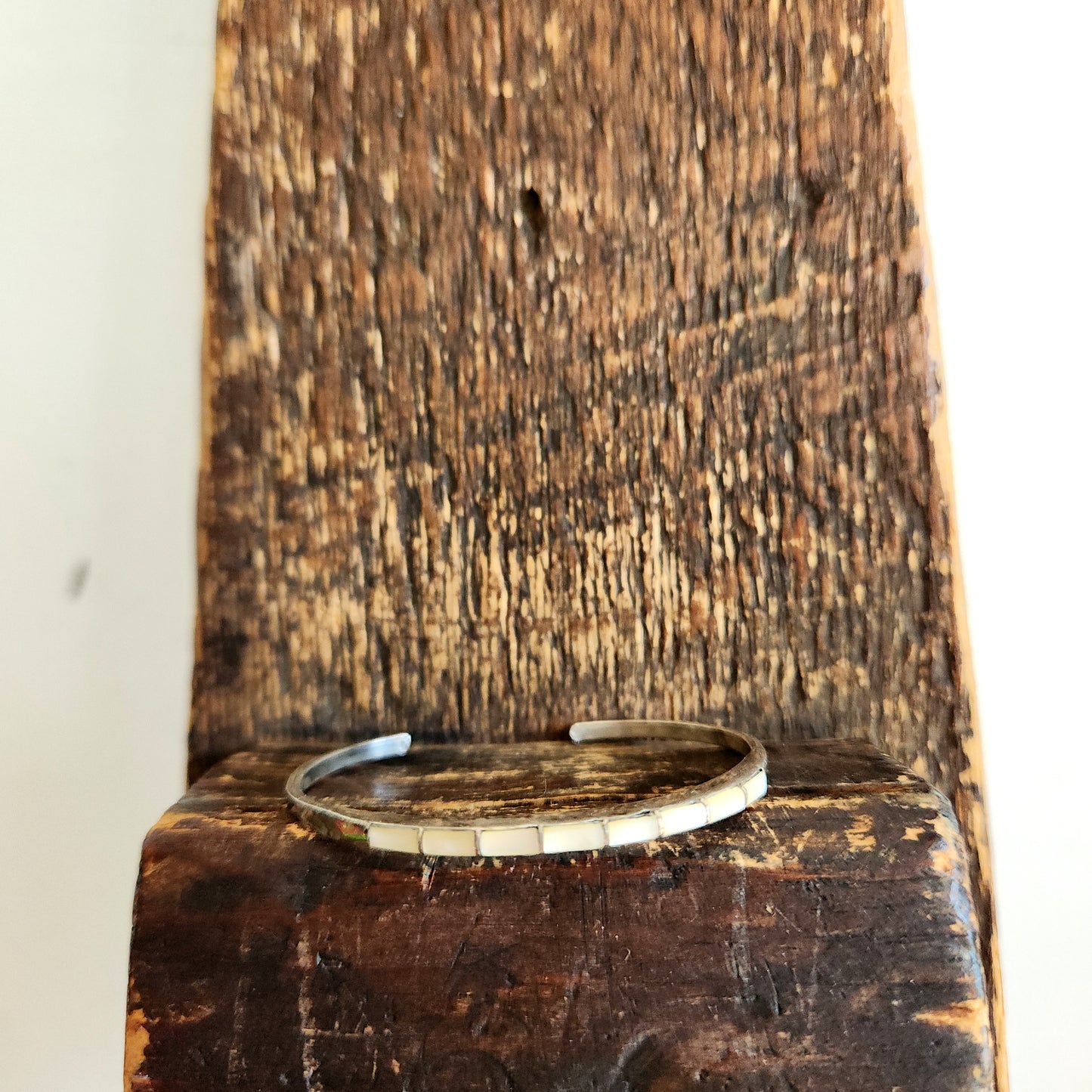 Sterling Silver Inlay Slim Cuff Bracelet