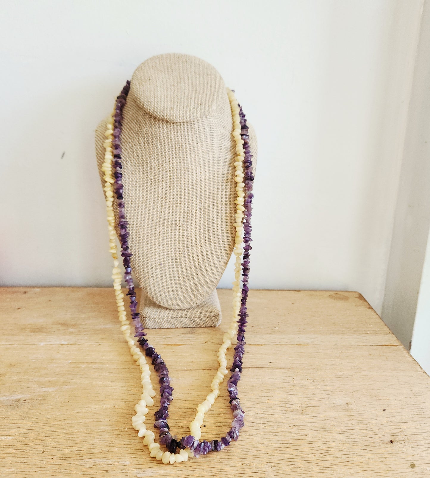 Polished Stone Beads - Two Strands