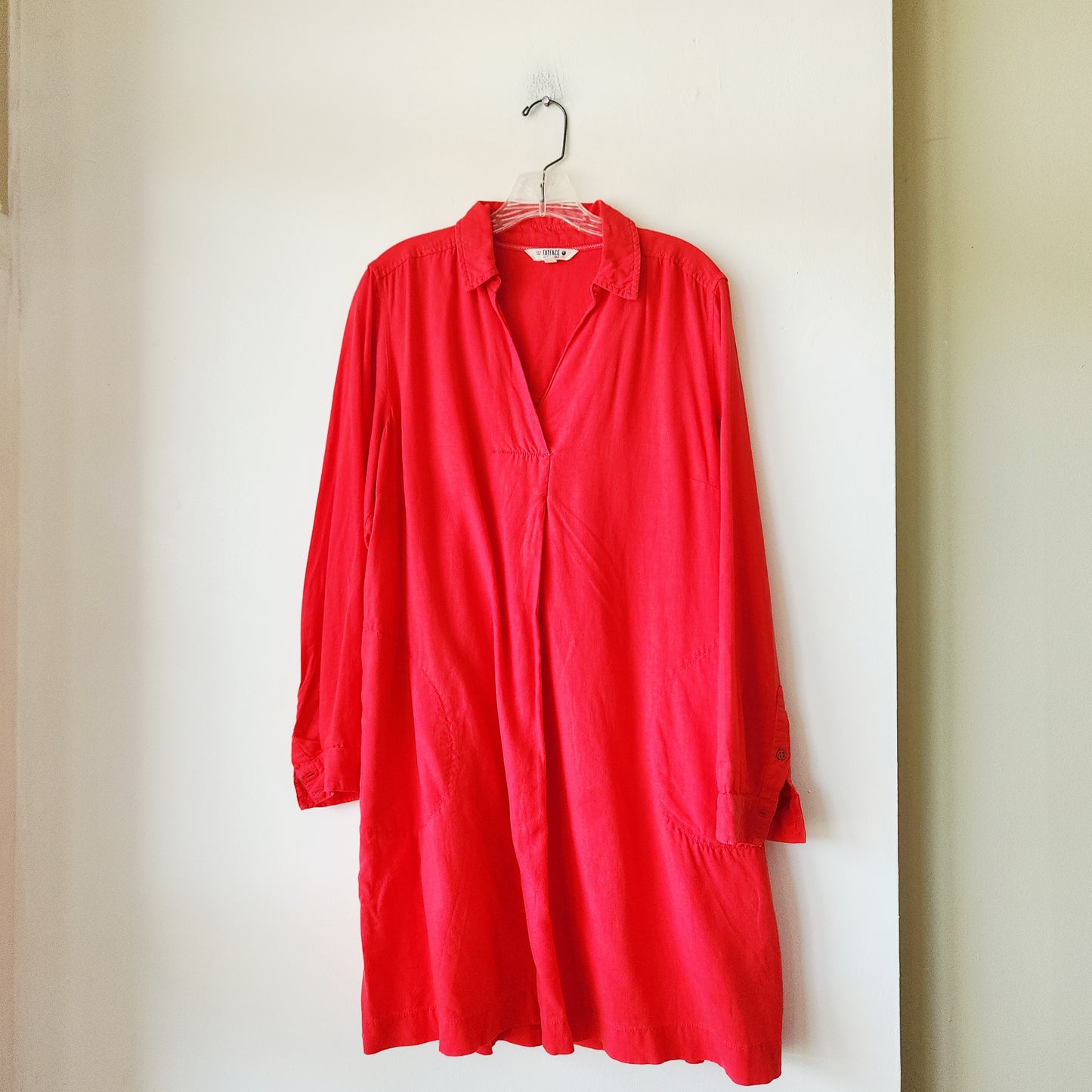 FatFace Loose Fit Linen Blend Tunic with Pockets - size 10