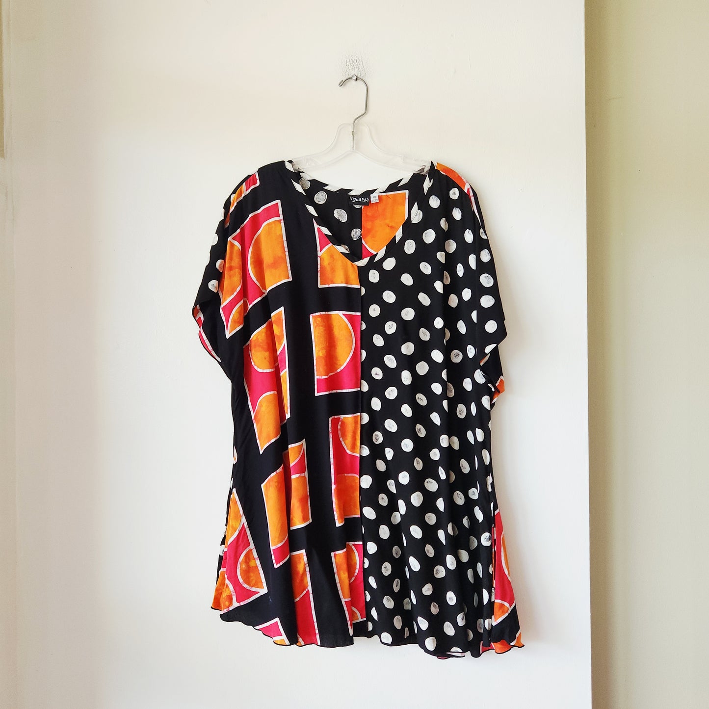 Iguana Swing Top with Mixed Patterns - size 1X