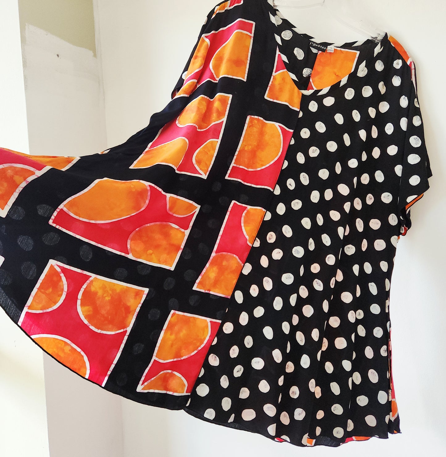 Iguana Swing Top with Mixed Patterns - size 1X