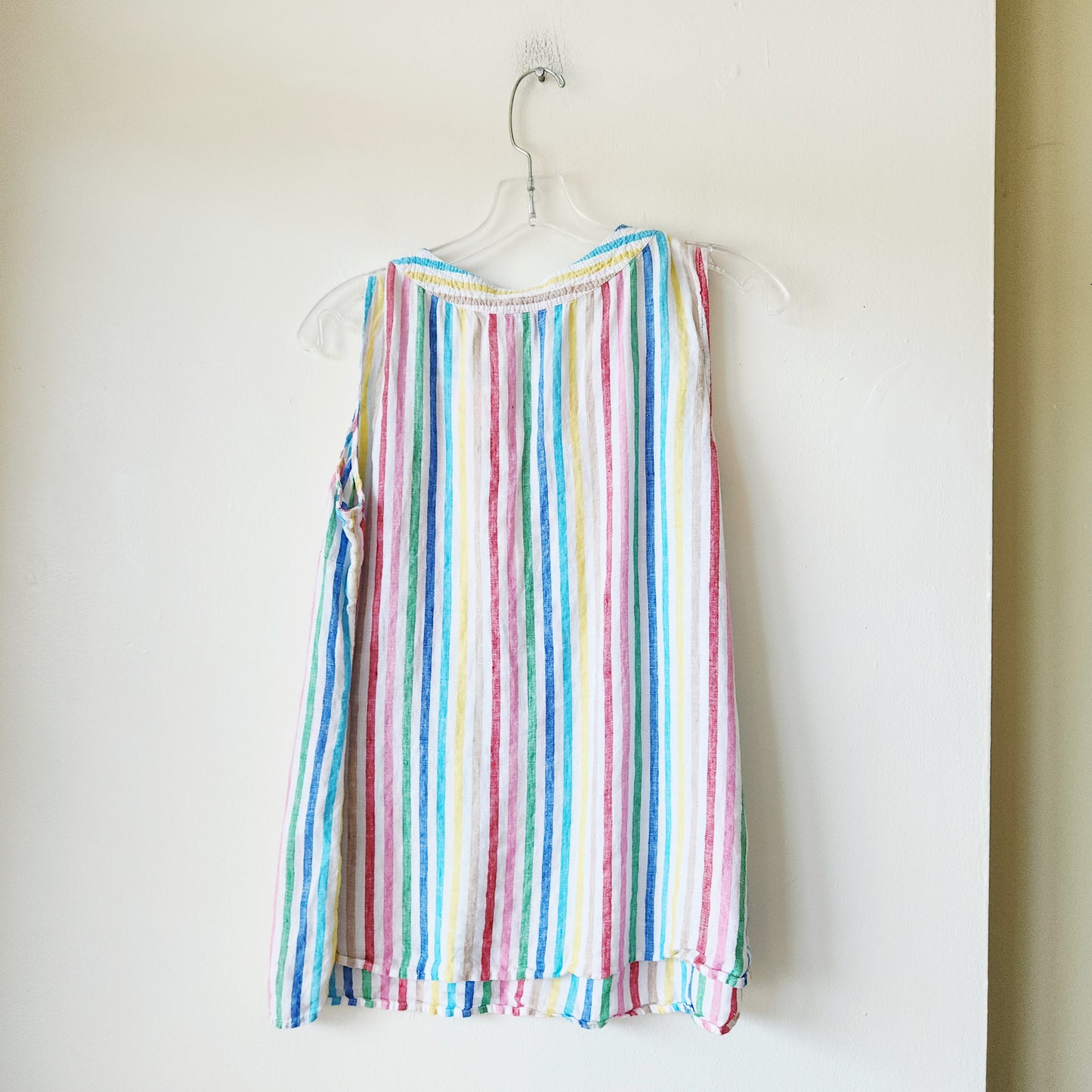 Talbots 100% Linen Rainbow Stripe Tank - M