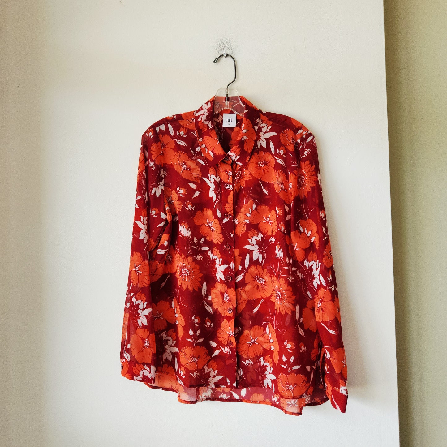 Cabi Semisheer Button Up Shirt - M