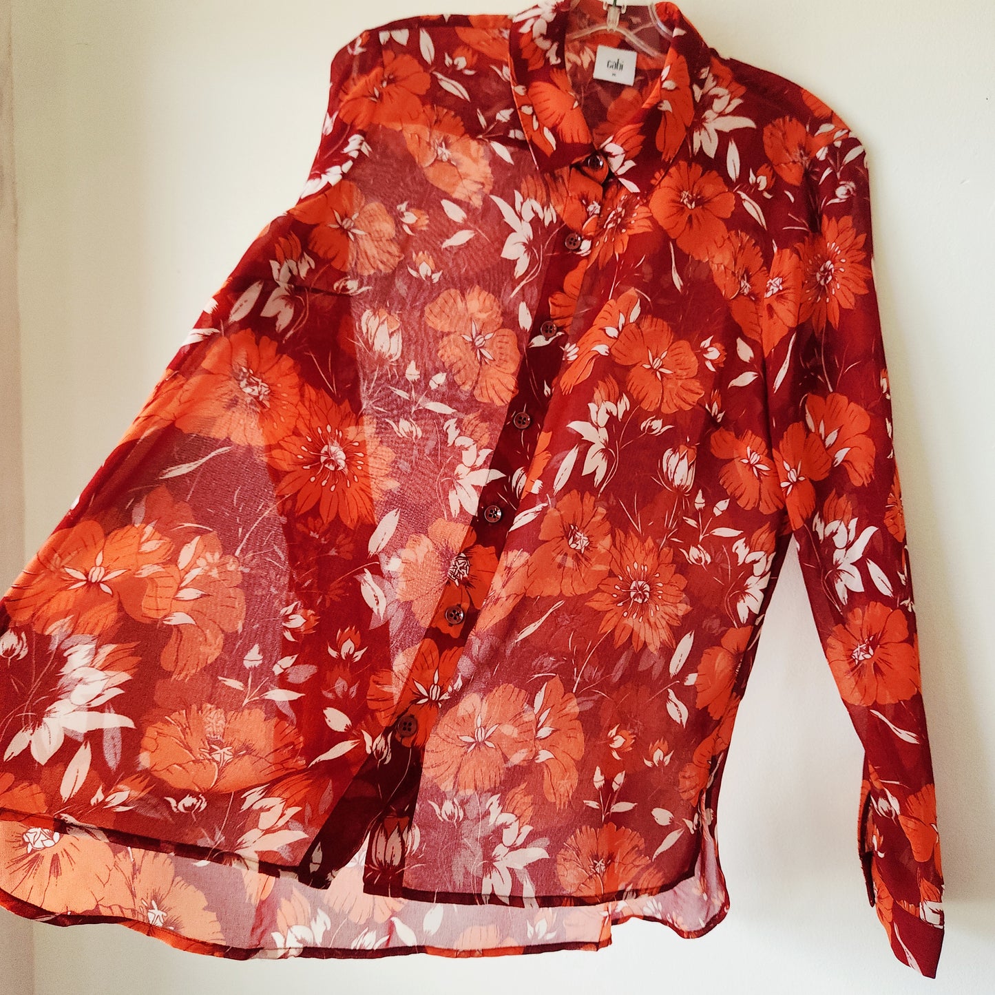 Cabi Semisheer Button Up Shirt - M