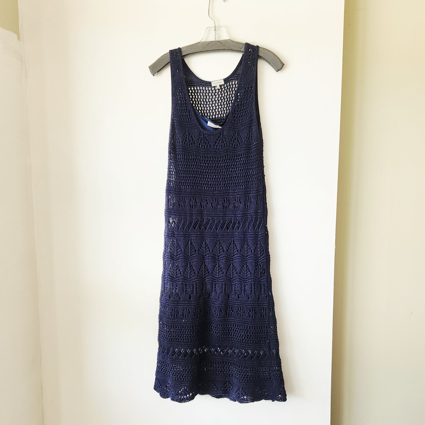 Henry Cotton's Navy Blue Knit Dress with Slip - size UK size 46/US 16