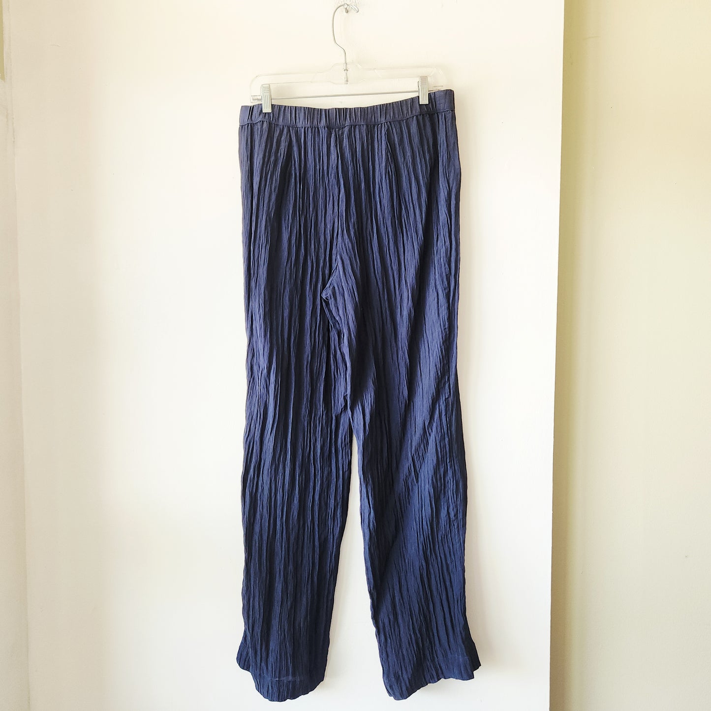 J Jill Wearever Collection Navy Crinkle Pull On Pants - M - New