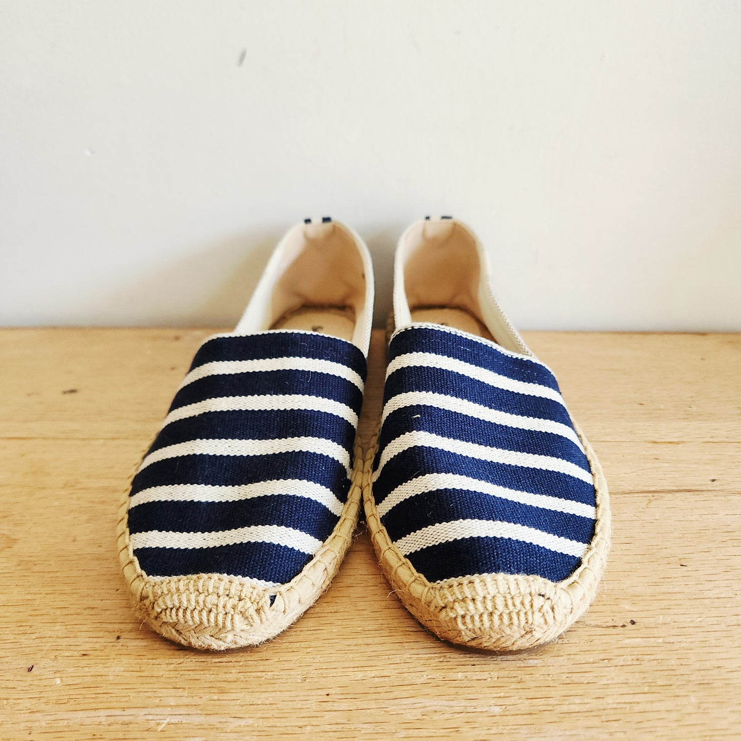 Soludos Navy Striped Espadrille Flats - size 38