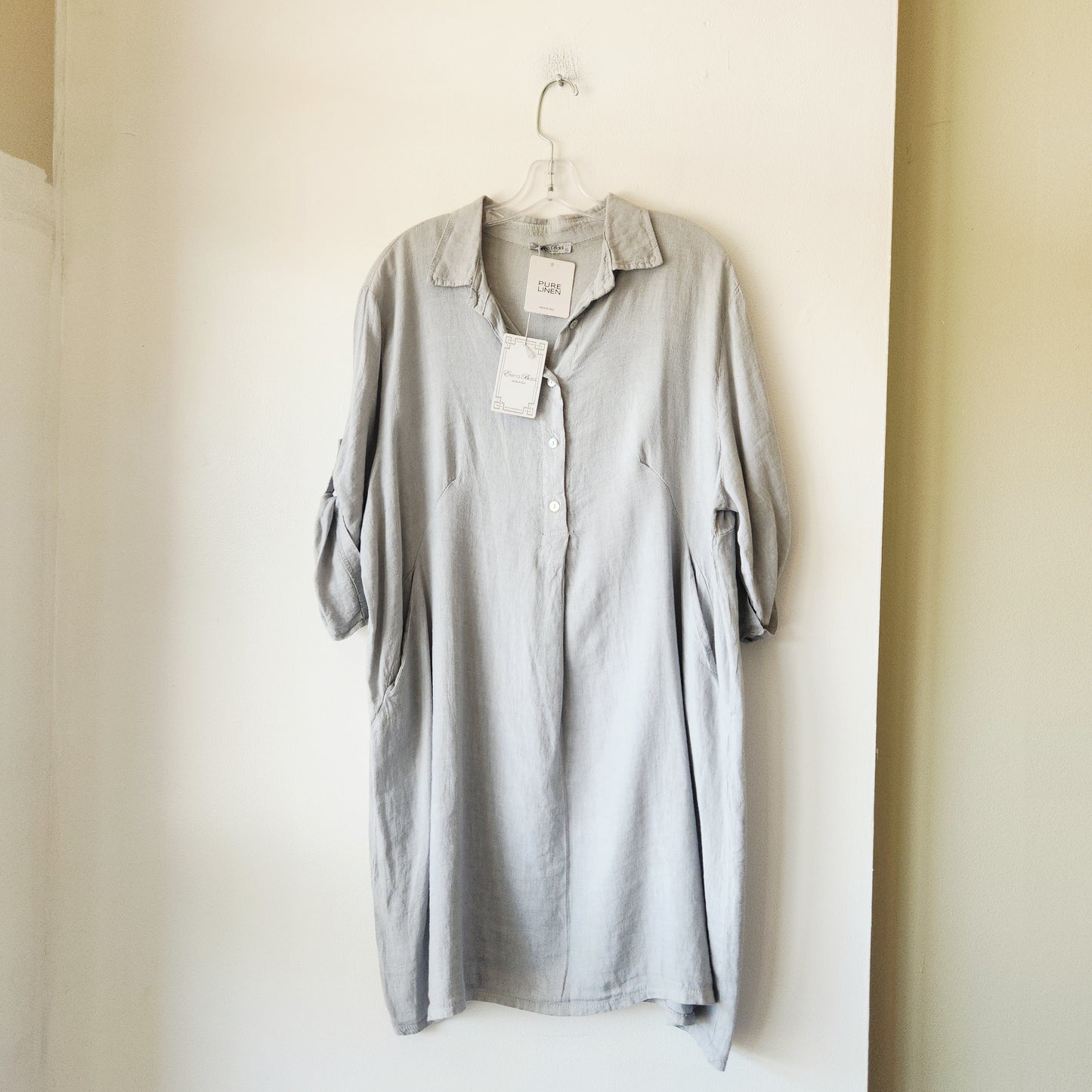 Elena Baldi 100% Linen Tunic Dress - XL - New
