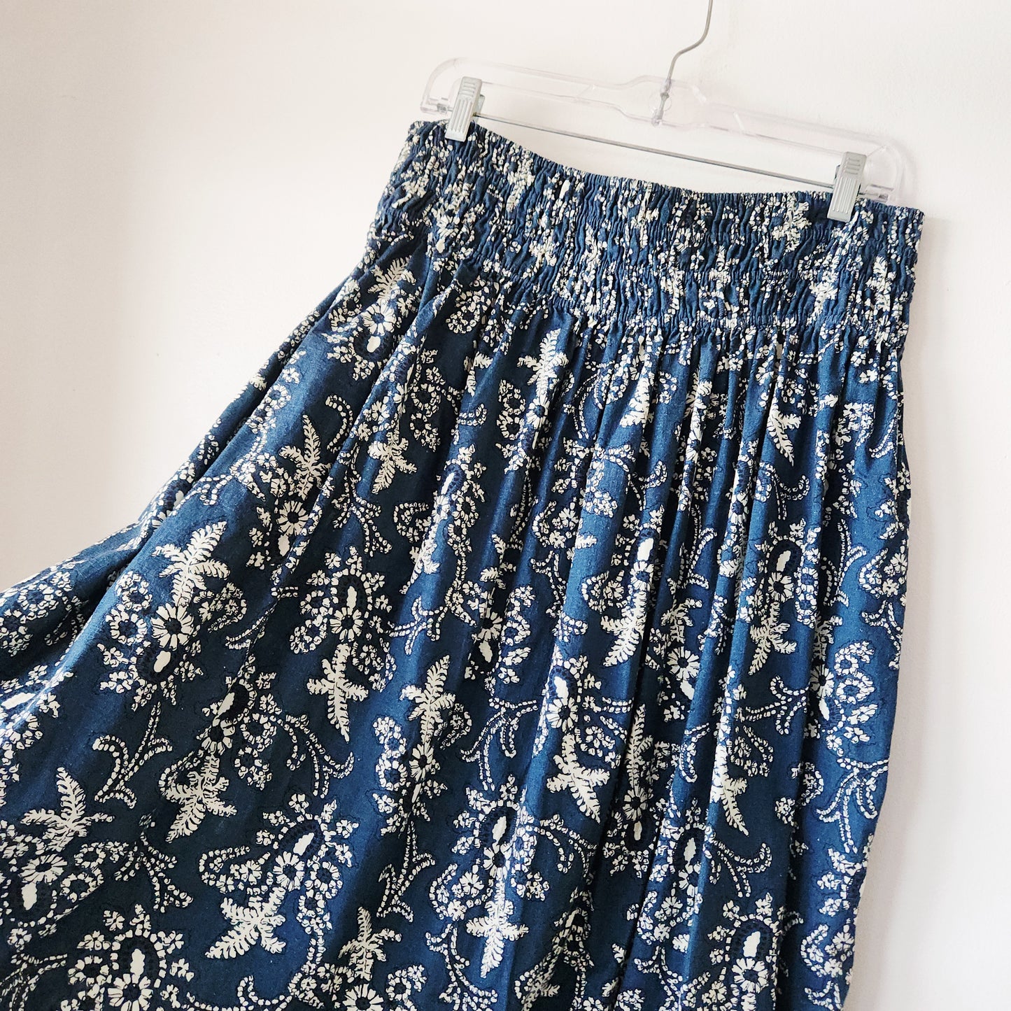 The Great 100% Cotton Smocked Waistband Skirt - L