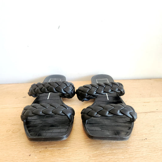 Dolce Vita Faux Leather Braided Slide Sandals - size 8.5