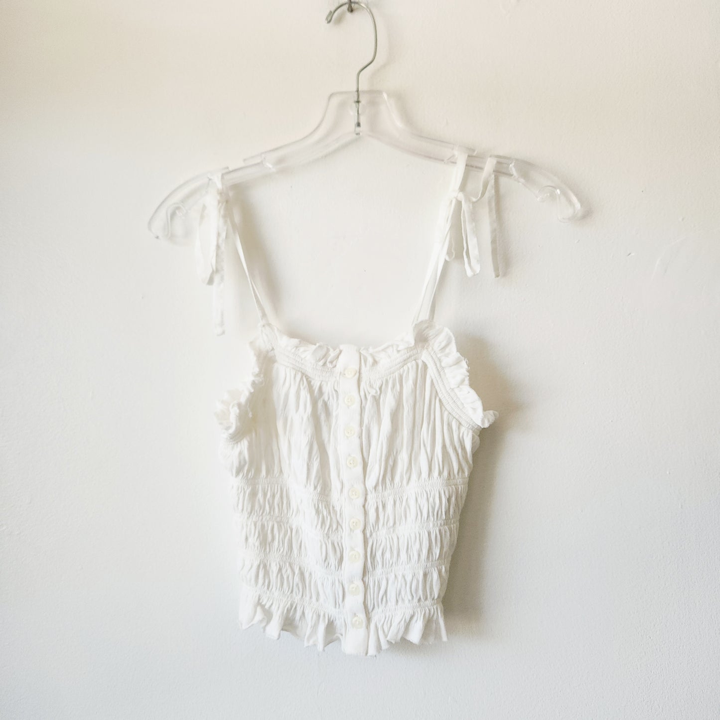 Urban Outfitters Smocked White Crop Top - S - New