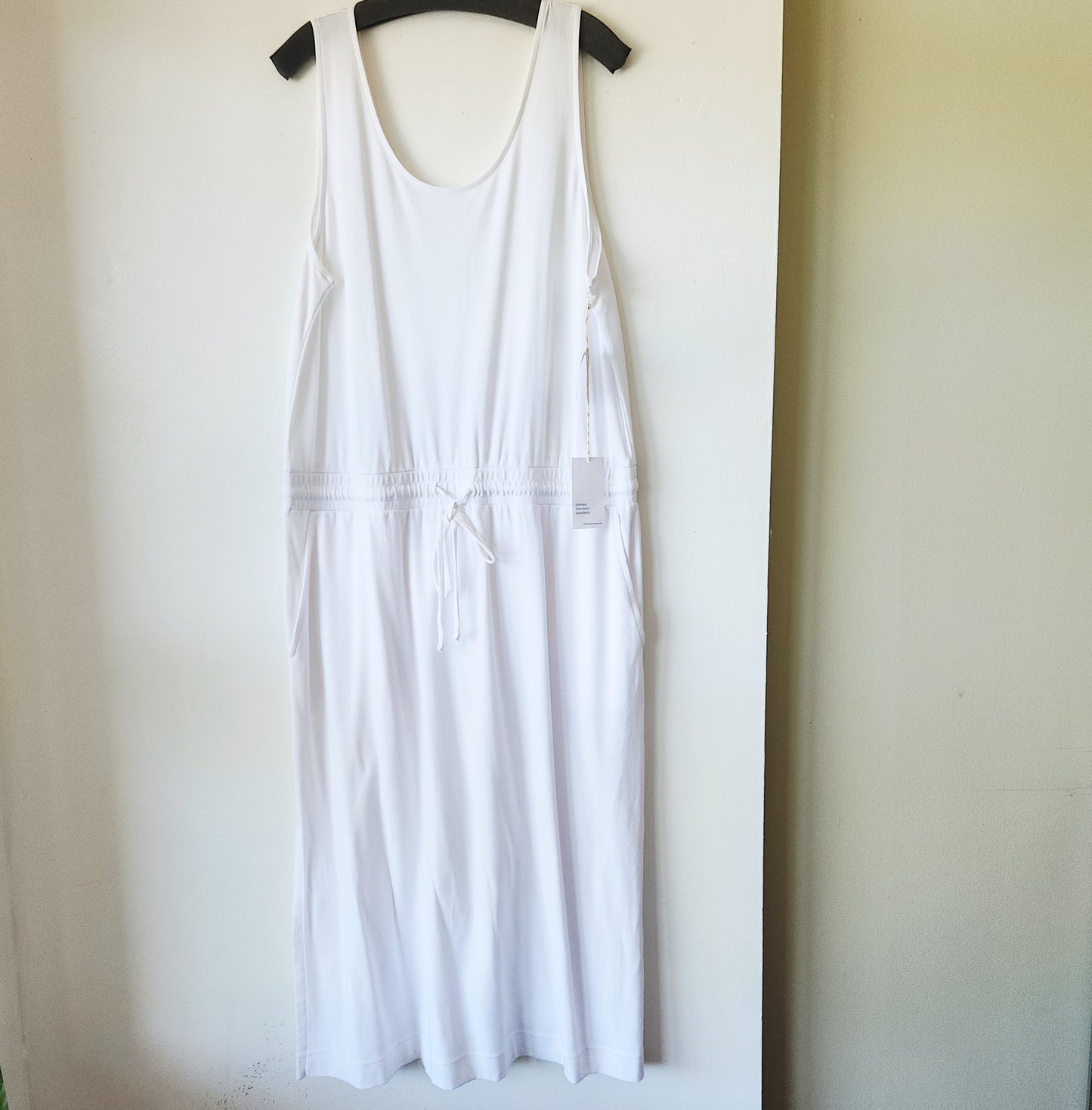 Haven Well Within 100% Cotton White Drawstring Waist Dress - XL - New