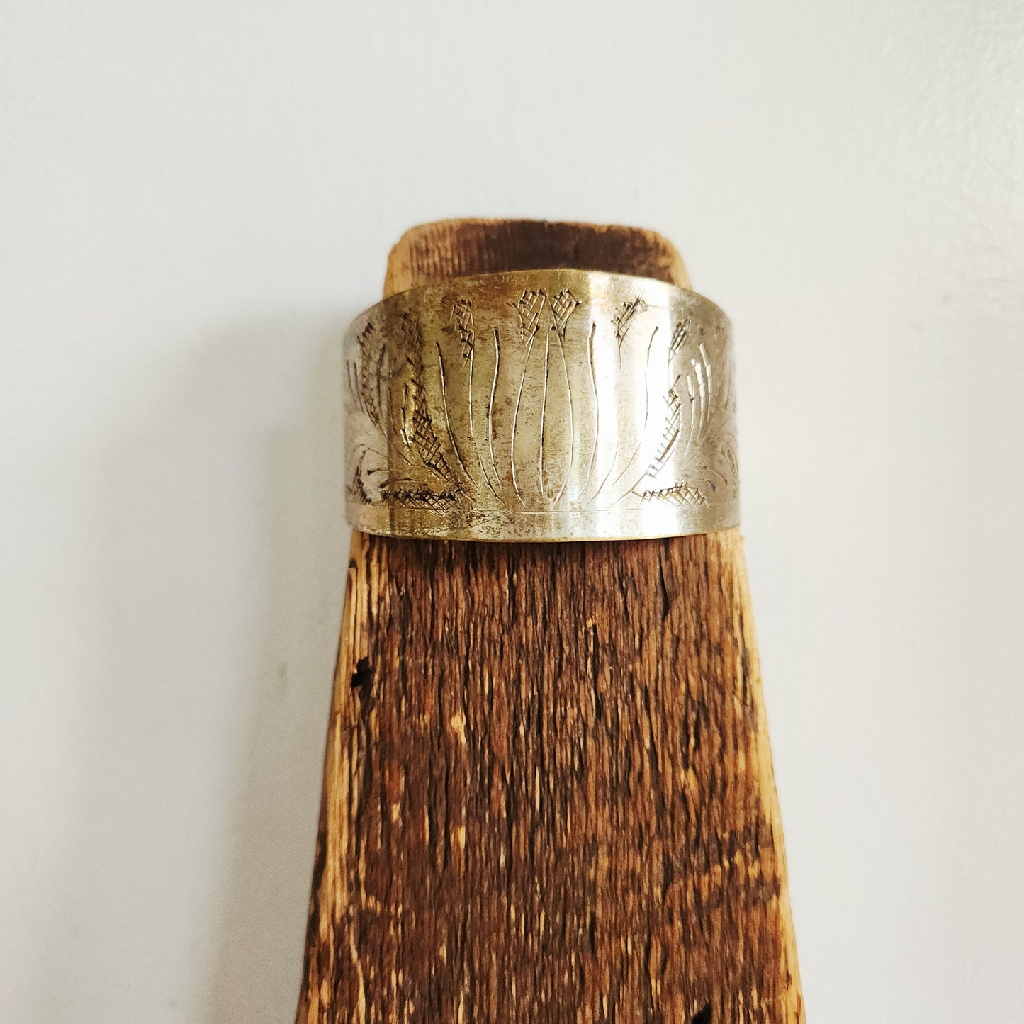 Wide Etched Cuff Bracelet