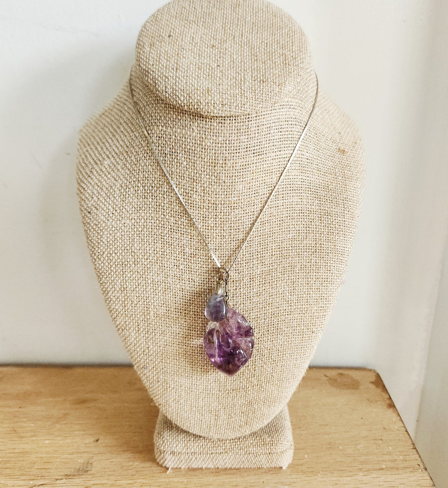Sterling Silver Chain with Amethyst Pendants