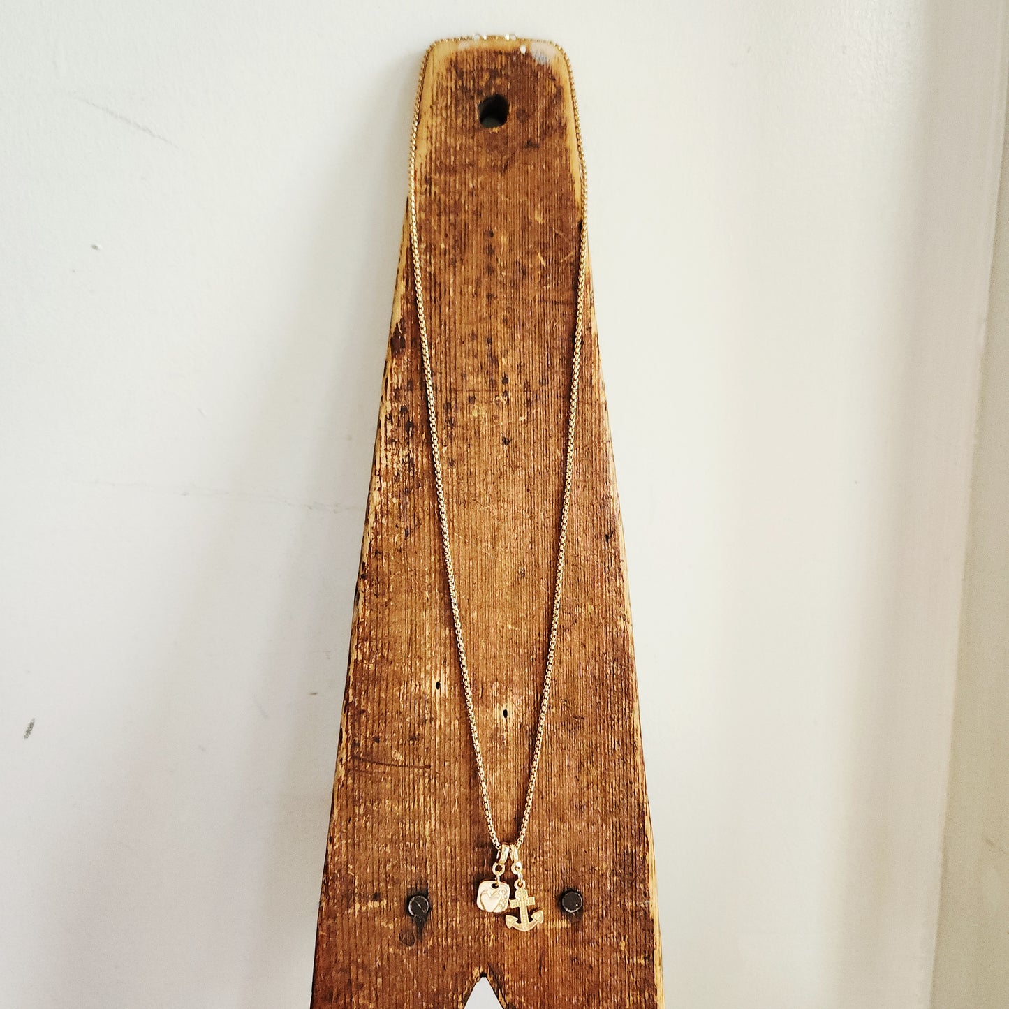 Goldtone Chain with Love & Anchor Charms