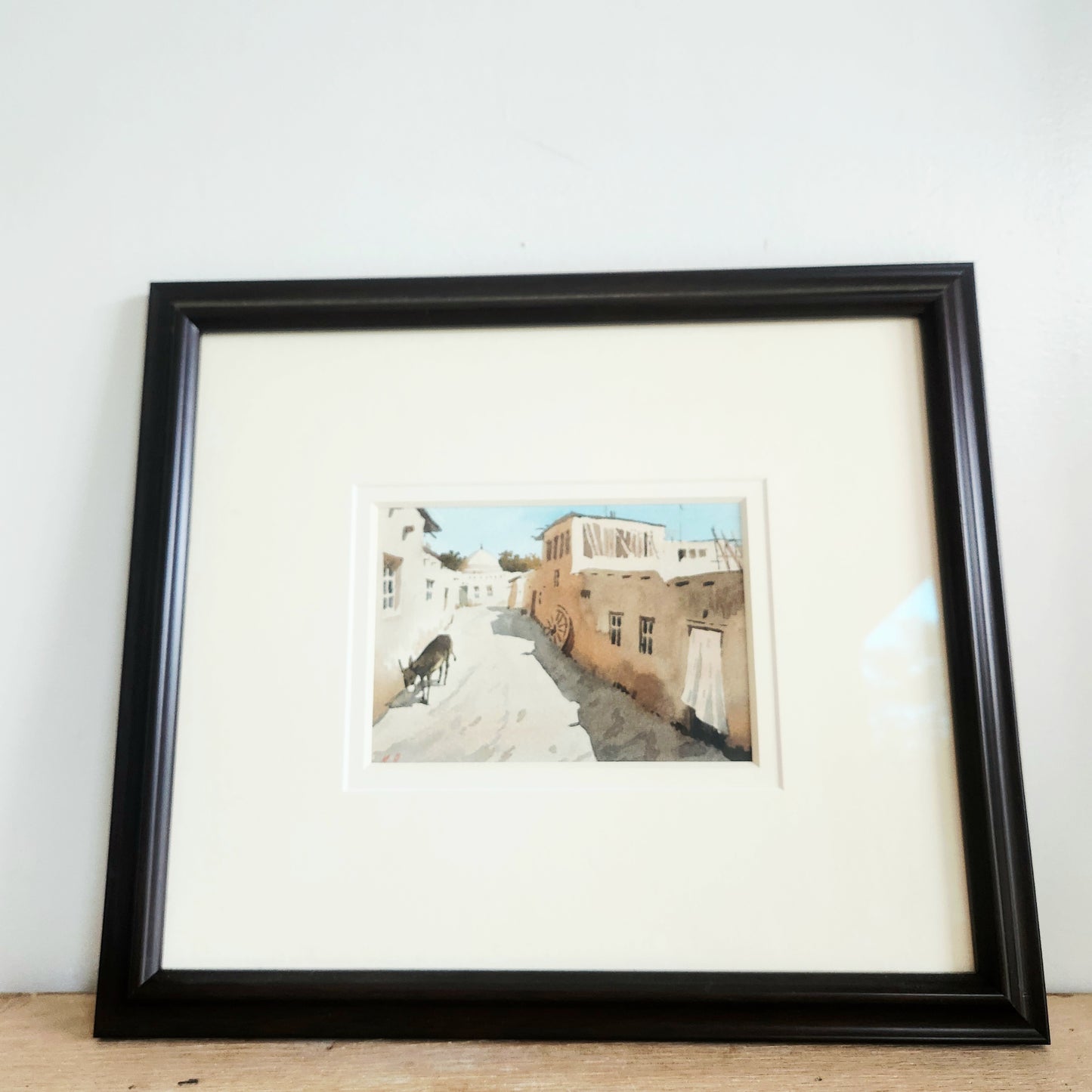 Watercolor Print Matted and Framed 14" x 16" Signed M.A.