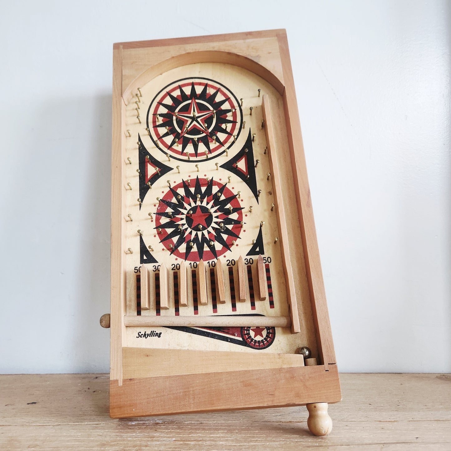 Schylling Classic Wooden Pinball Game 14"