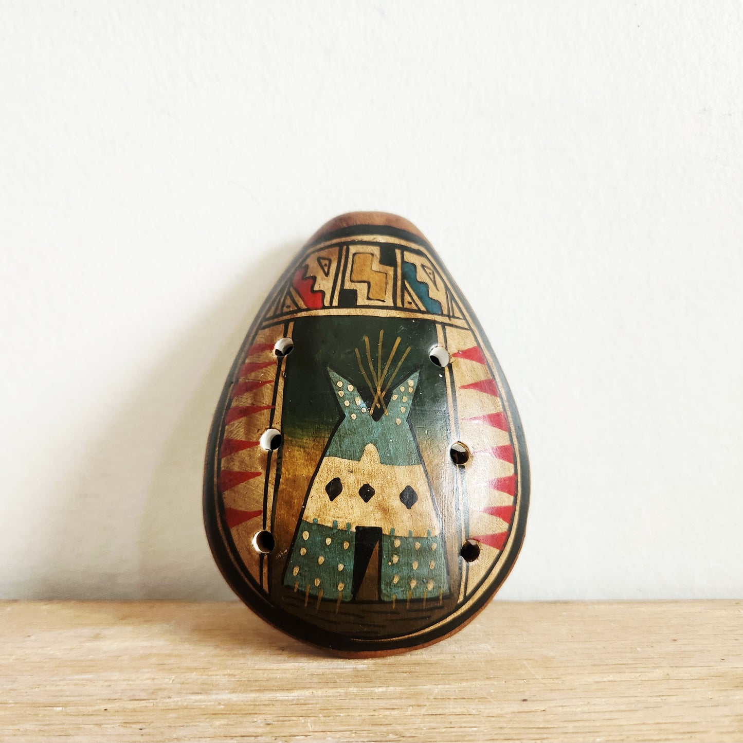 Peruvian Ocarina Clay Pottery Flue Whistle