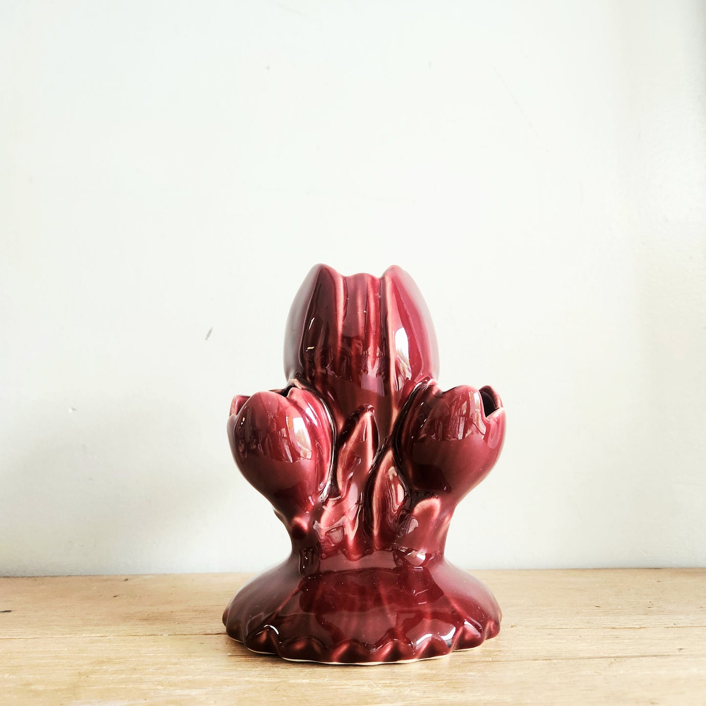 Vintage Ceramic Multi-Vase Burgundy