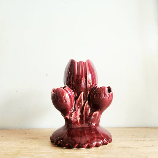 Vintage Ceramic Multi-Vase Burgundy