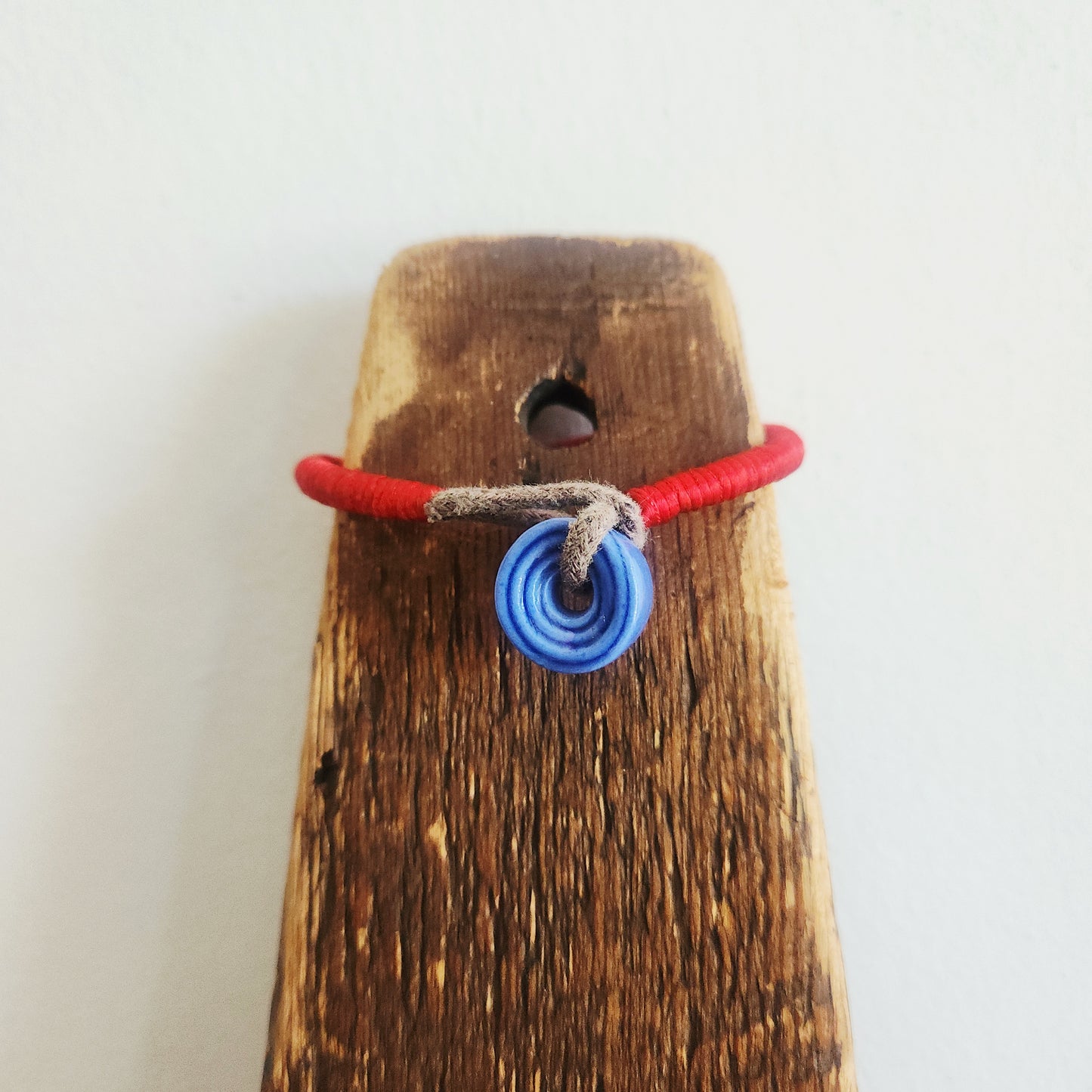 Red Cord Bracelet with Ceramic Bead