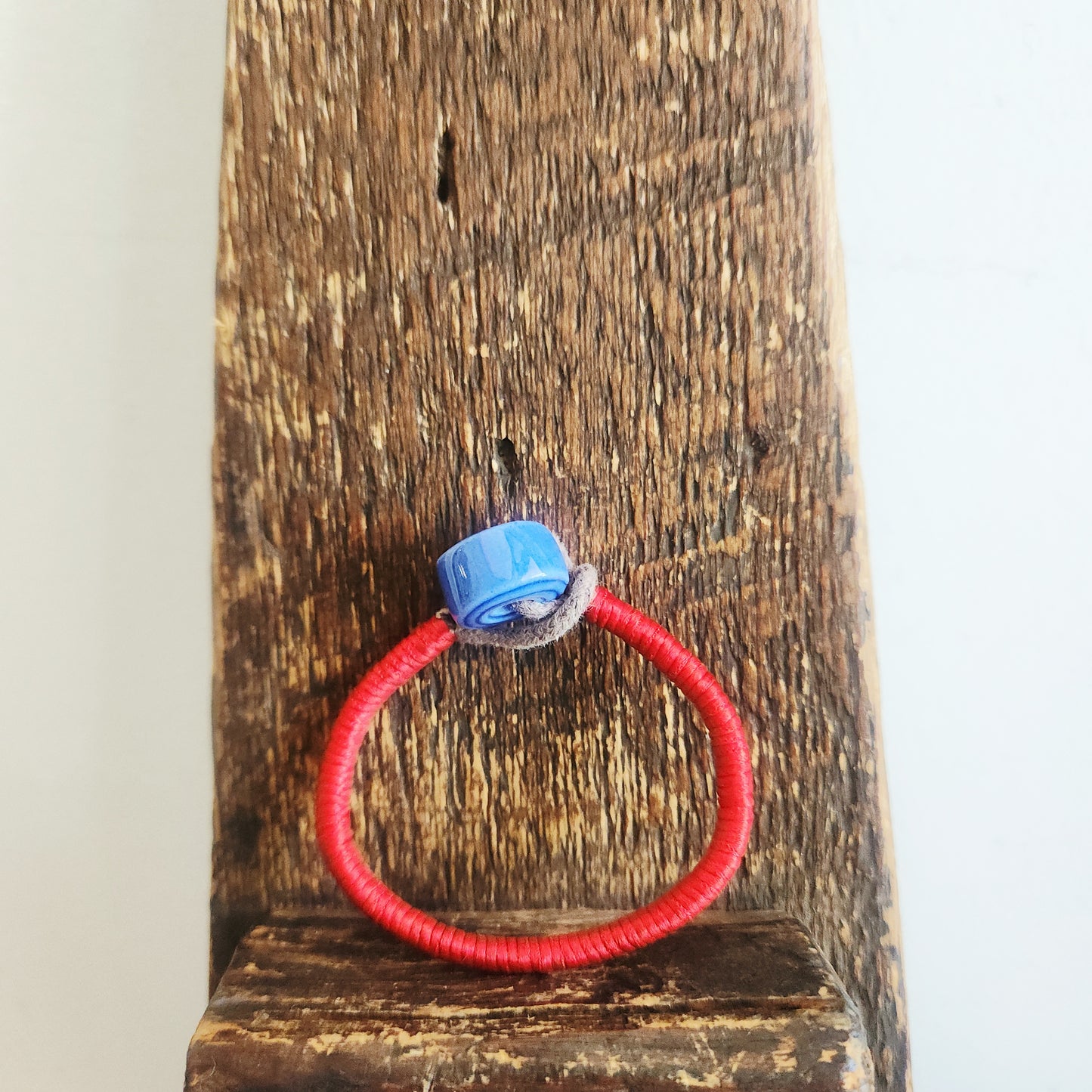 Red Cord Bracelet with Ceramic Bead