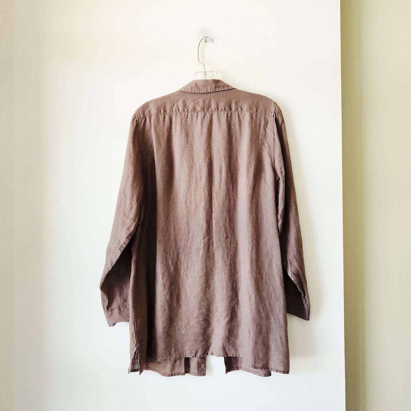 Garnet Hill 100% Linen Button Up Shirt - Petite L