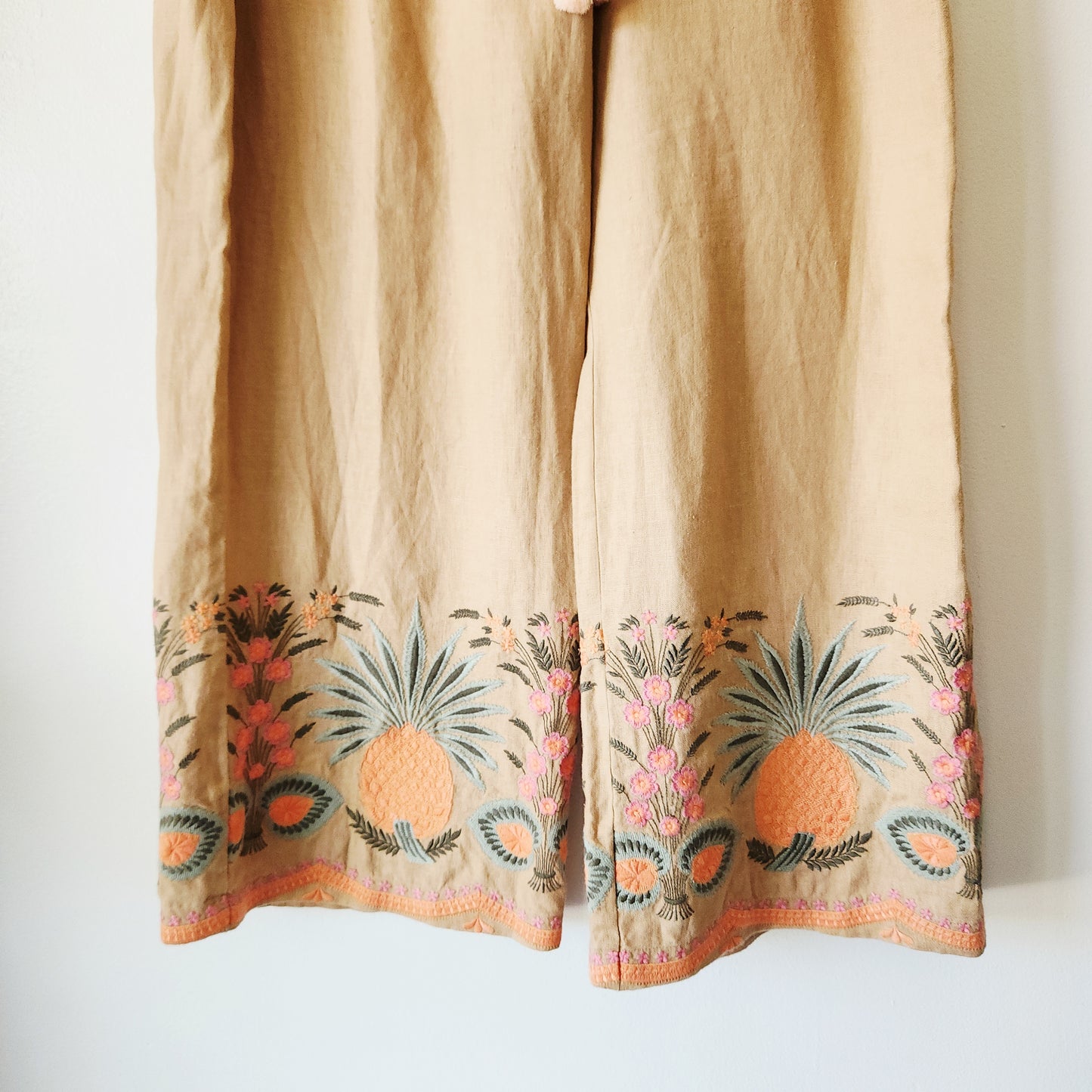 Spartina 449 100% Linen Pants with Embroidery - XXL