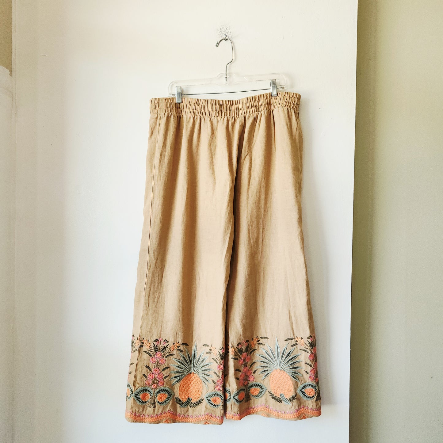 Spartina 449 100% Linen Pants with Embroidery - XXL