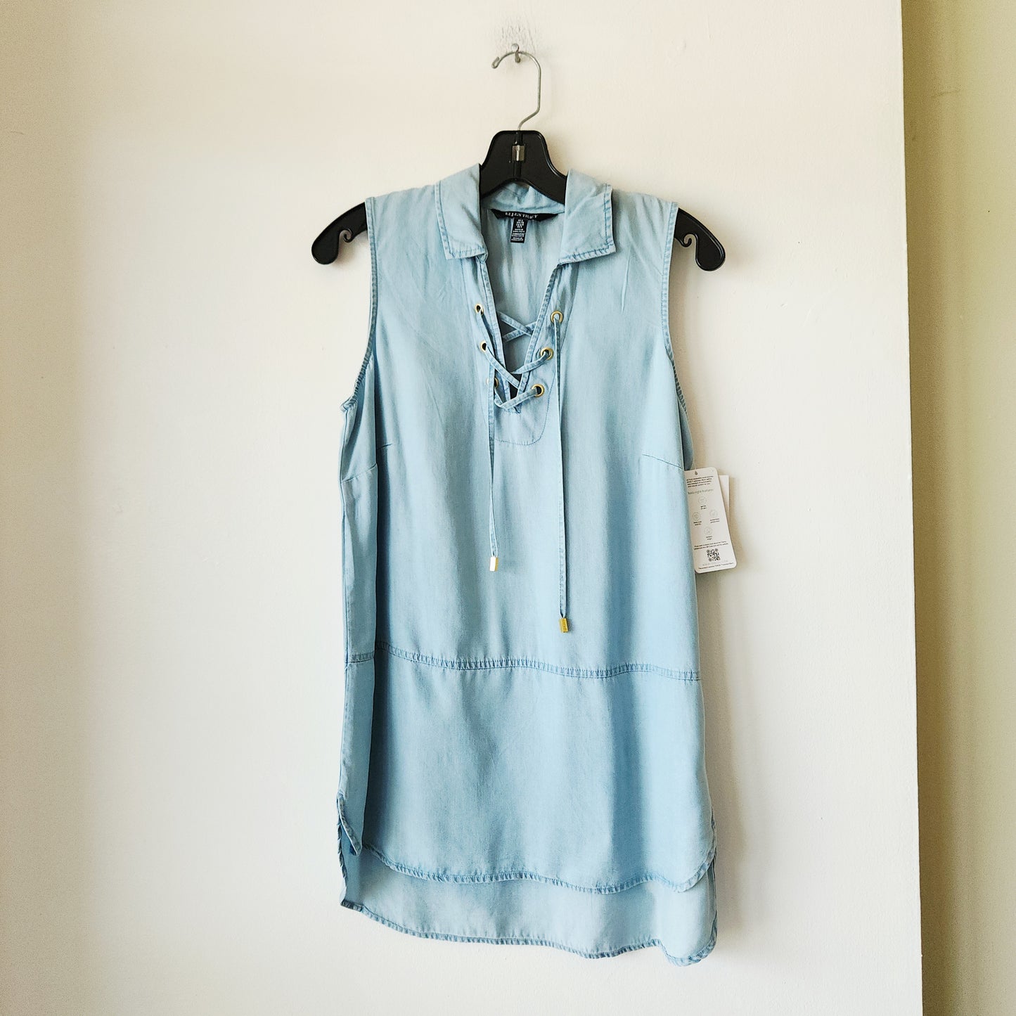 Ellen Tracy Lyocell Sleeveless Top with Lacing Detail - S - New