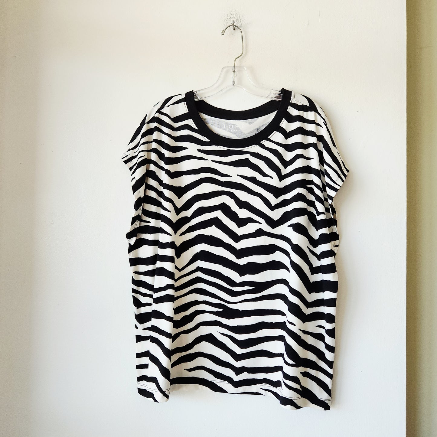 LOFT Zebra Print Cotton & Modal Muscle Tank - XL