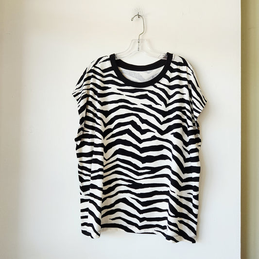 LOFT Zebra Print Cotton & Modal Muscle Tank - XL