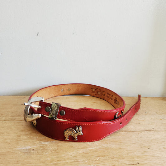 Vintage Silver Creek Collection Leather Belt - size 30