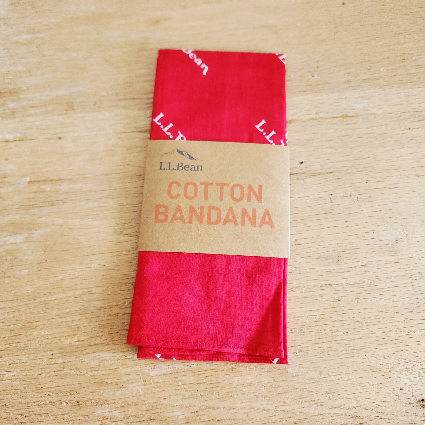 LL Bean 100% Cotton Bandana - Red Logo