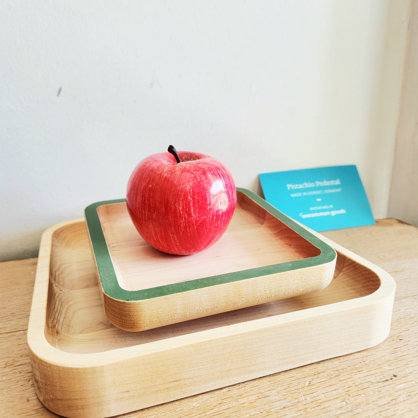 Uncommon Goods Wooden Pistacio Pedastle Serving Trays