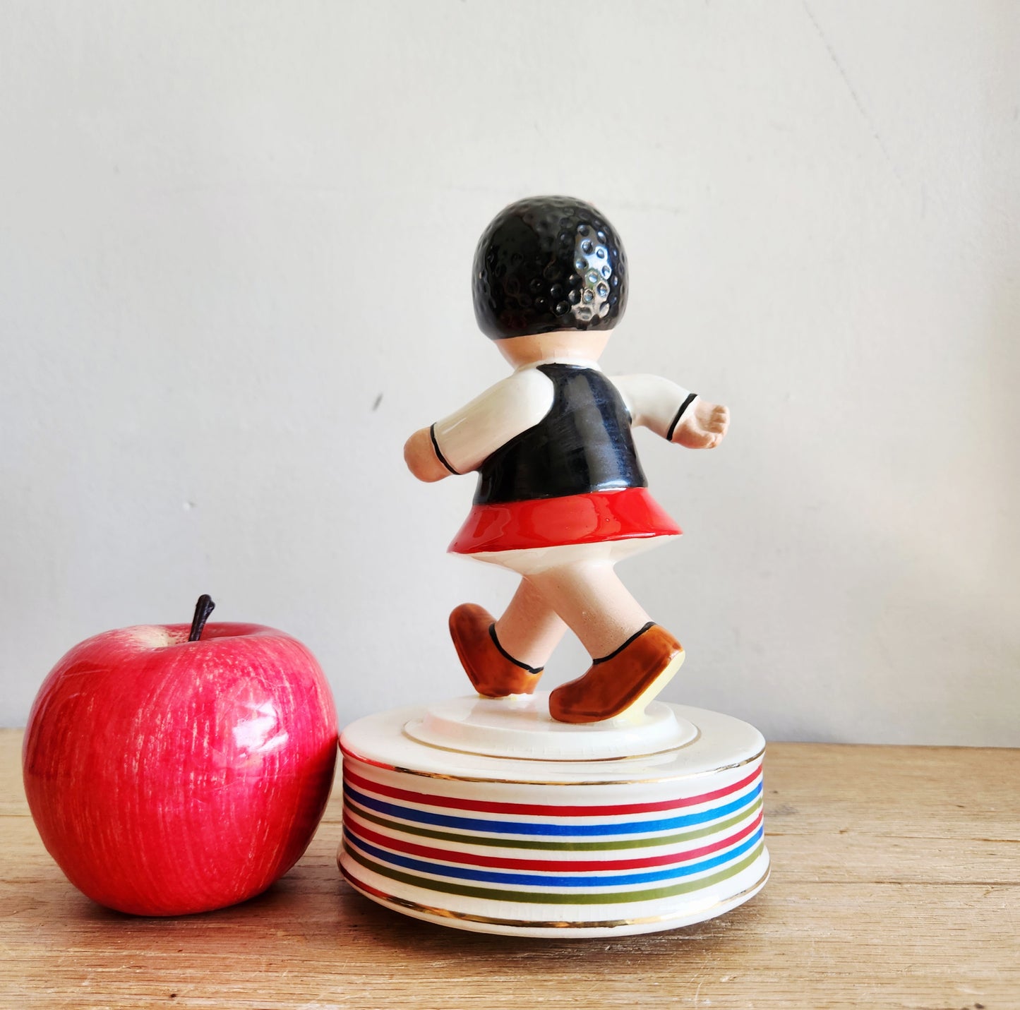 Vintage Little Lulu Ceramic Figurine Music Box