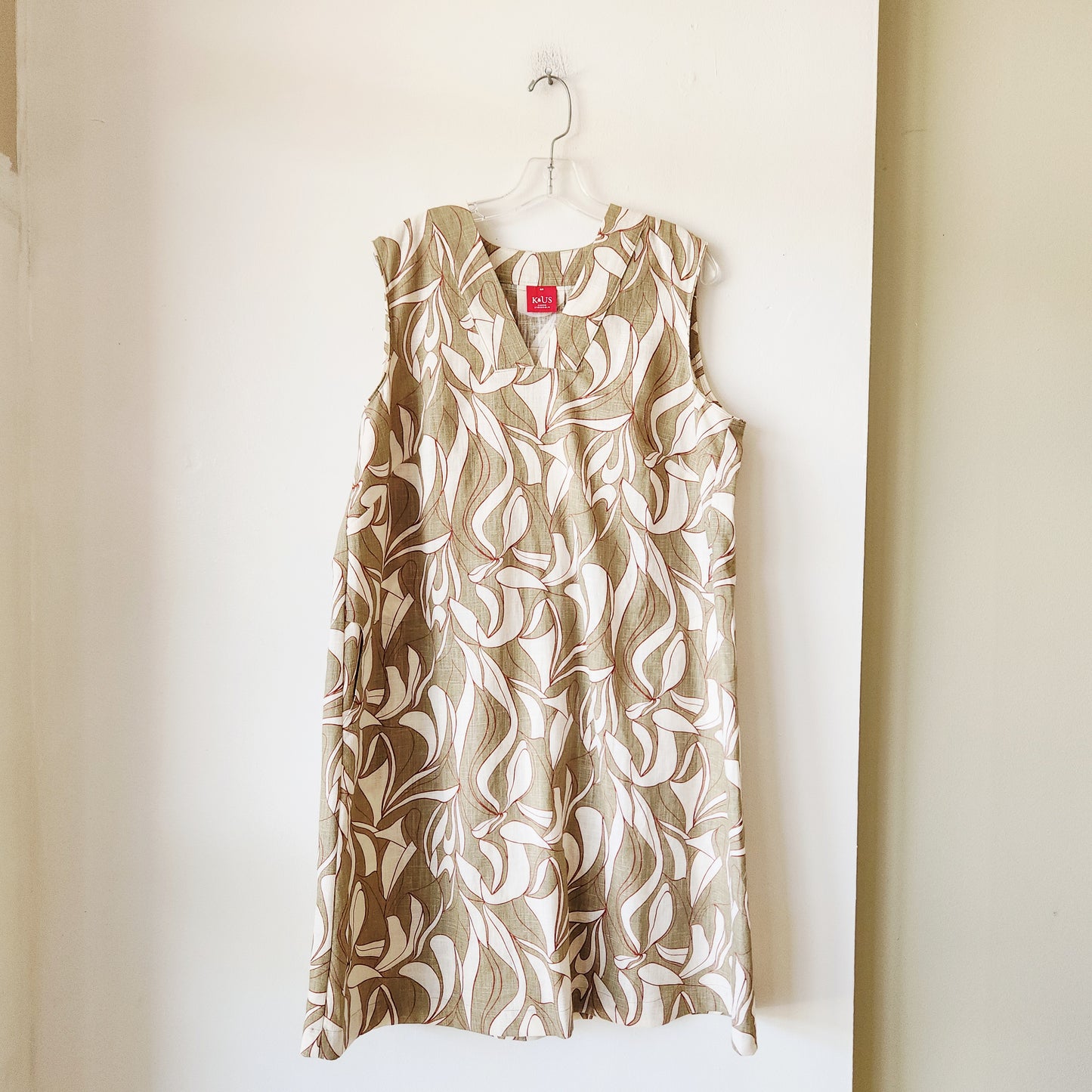 K & US Stockholm 100% Linen Sleeveless Dress - size 44/14