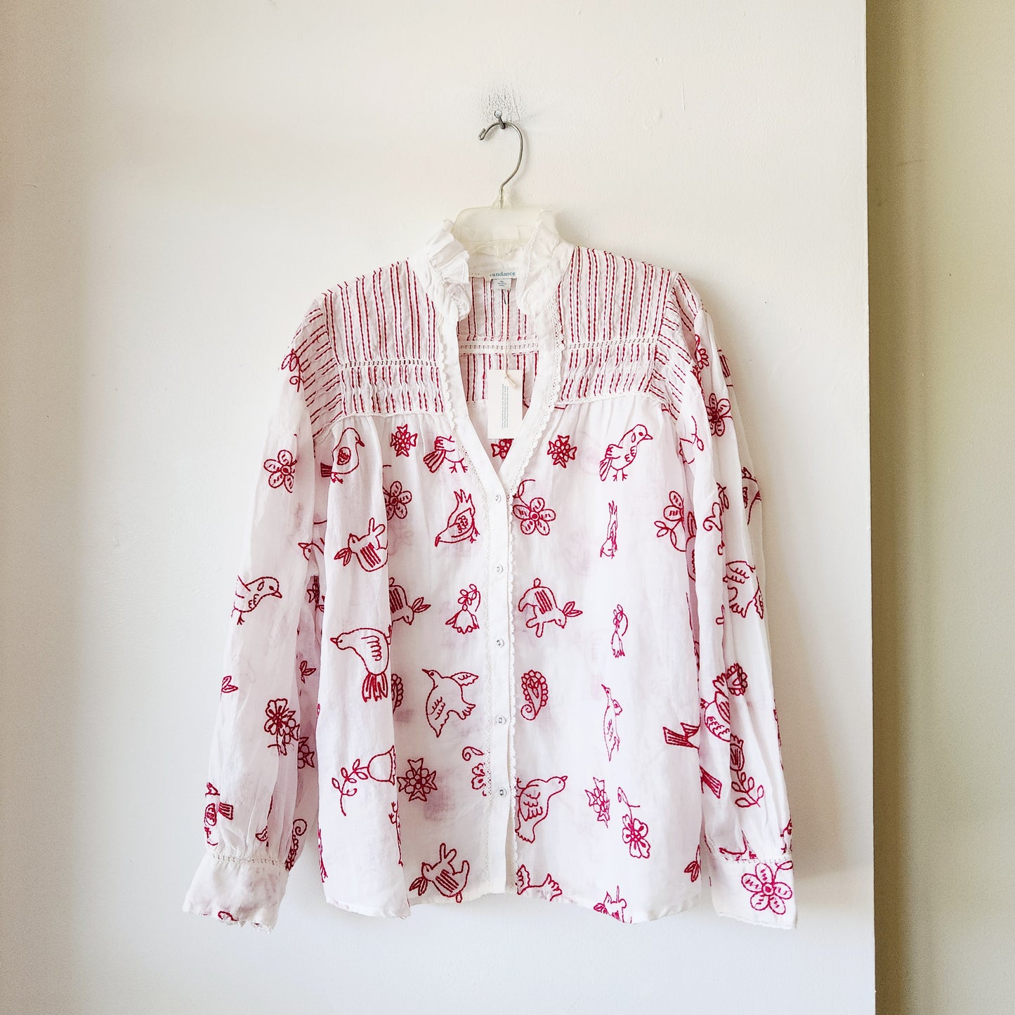 Sundance Ramie Top with Embroidery - XL - New