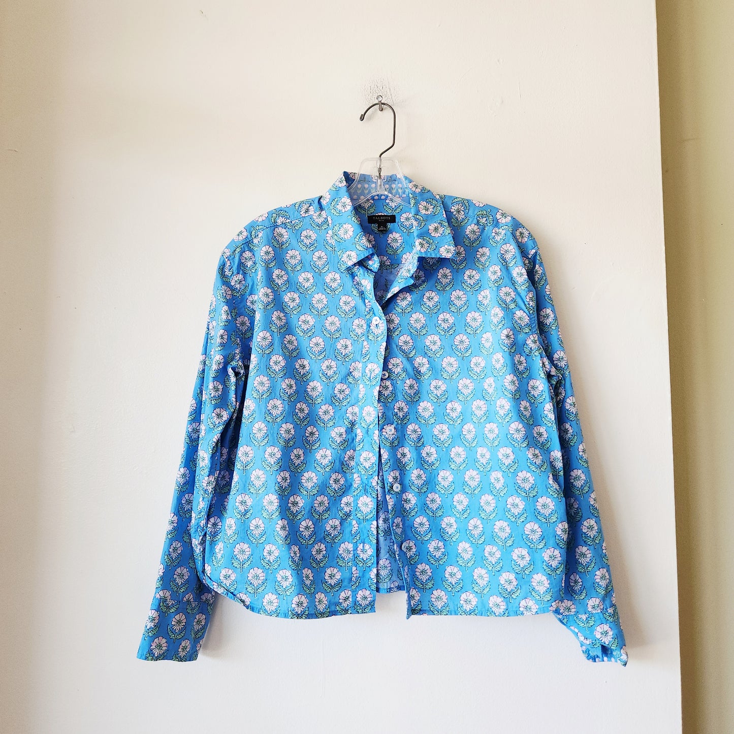 Talbots 100% Cotton Crop Fit Button Up Shirt - S Petite