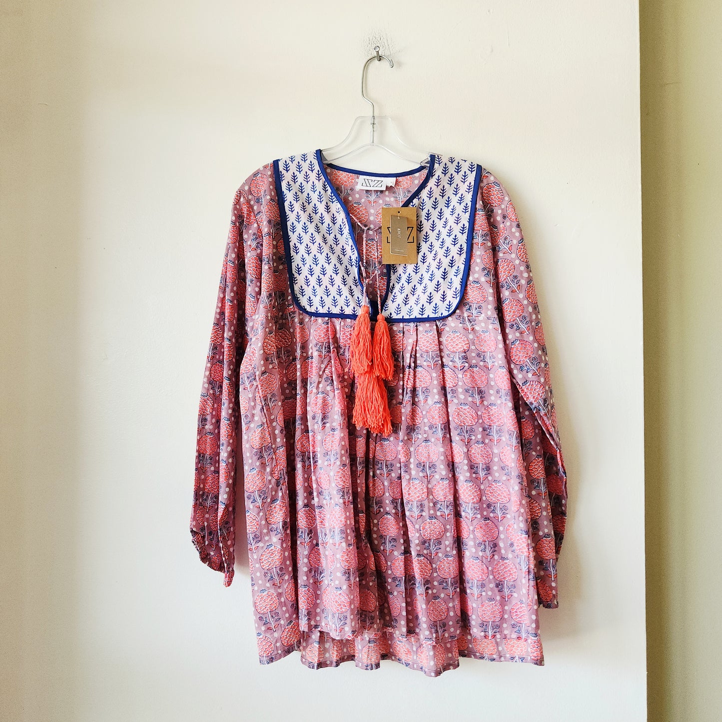 ZZ x J Crew 100% Cotton Top with Tassles - L - New