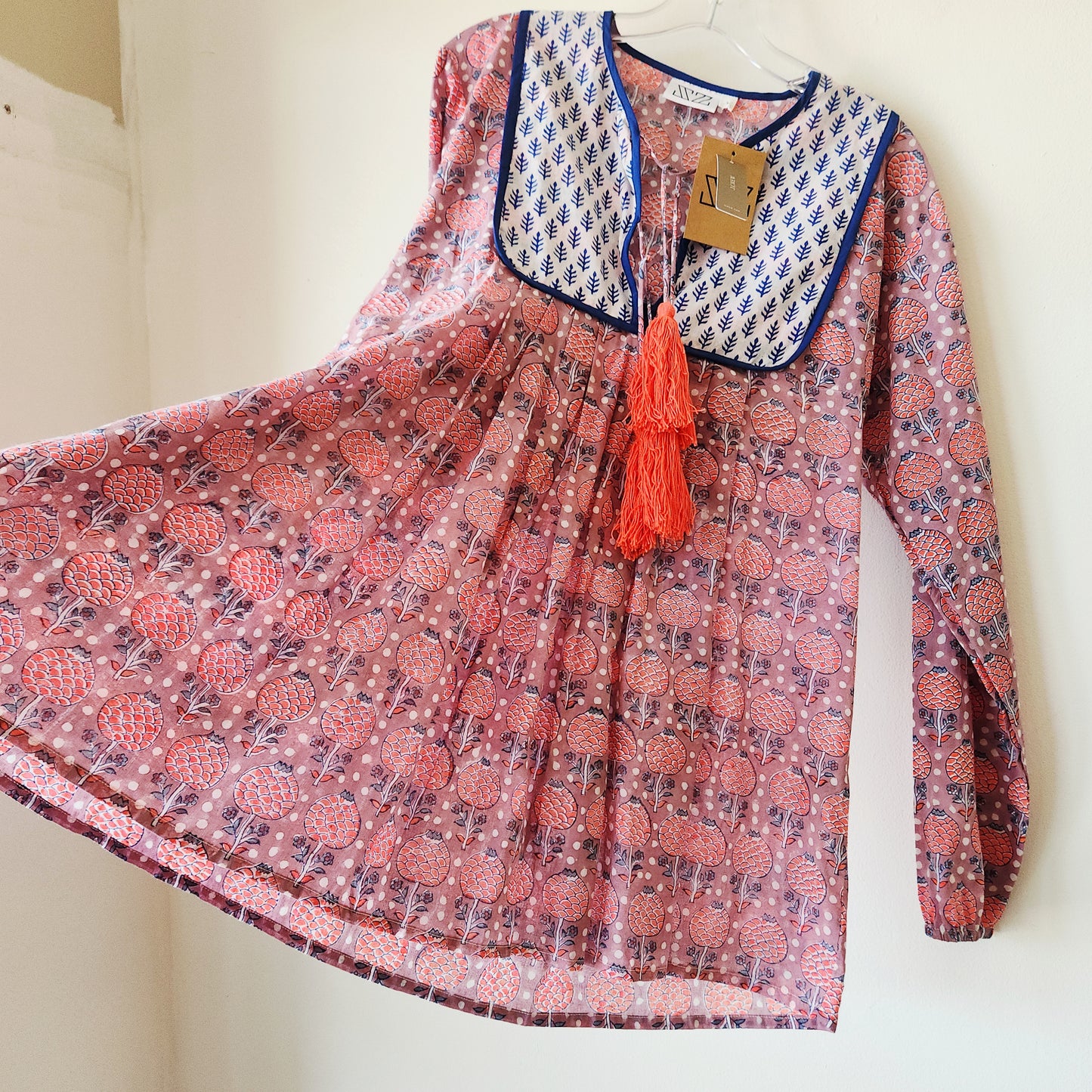 ZZ x J Crew 100% Cotton Top with Tassles - L - New