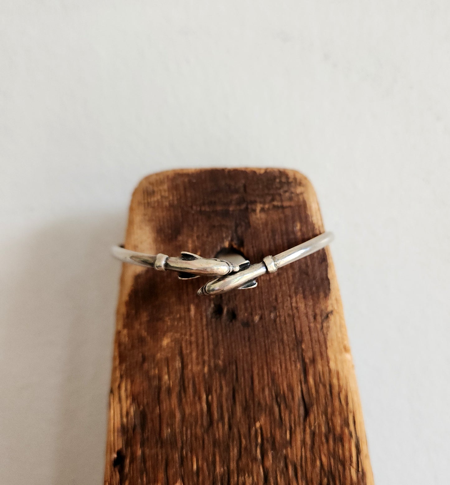 Sterling Silver Slim Dolphin Cuff Bracelet