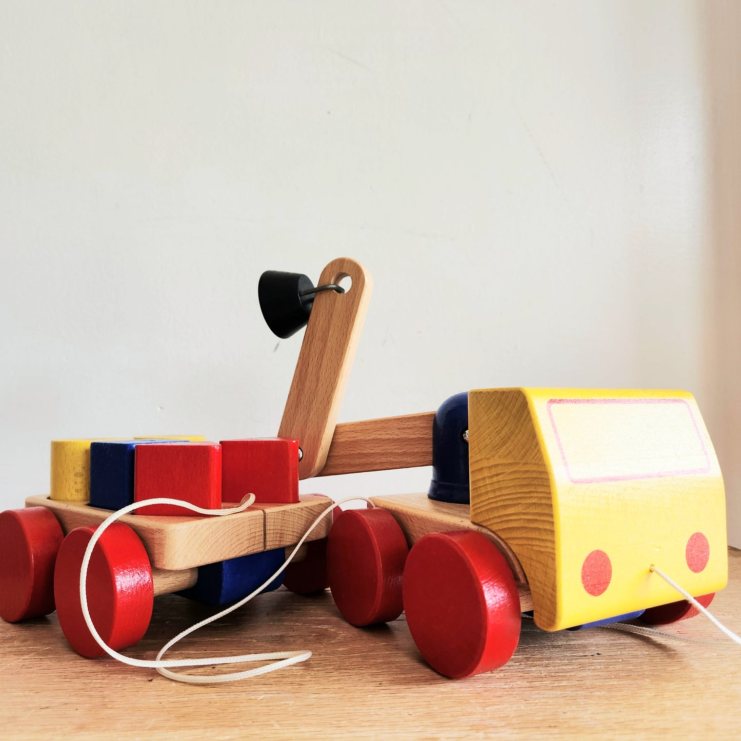 IKEA Pull Along Wood Truck Magnetic Crane Toy