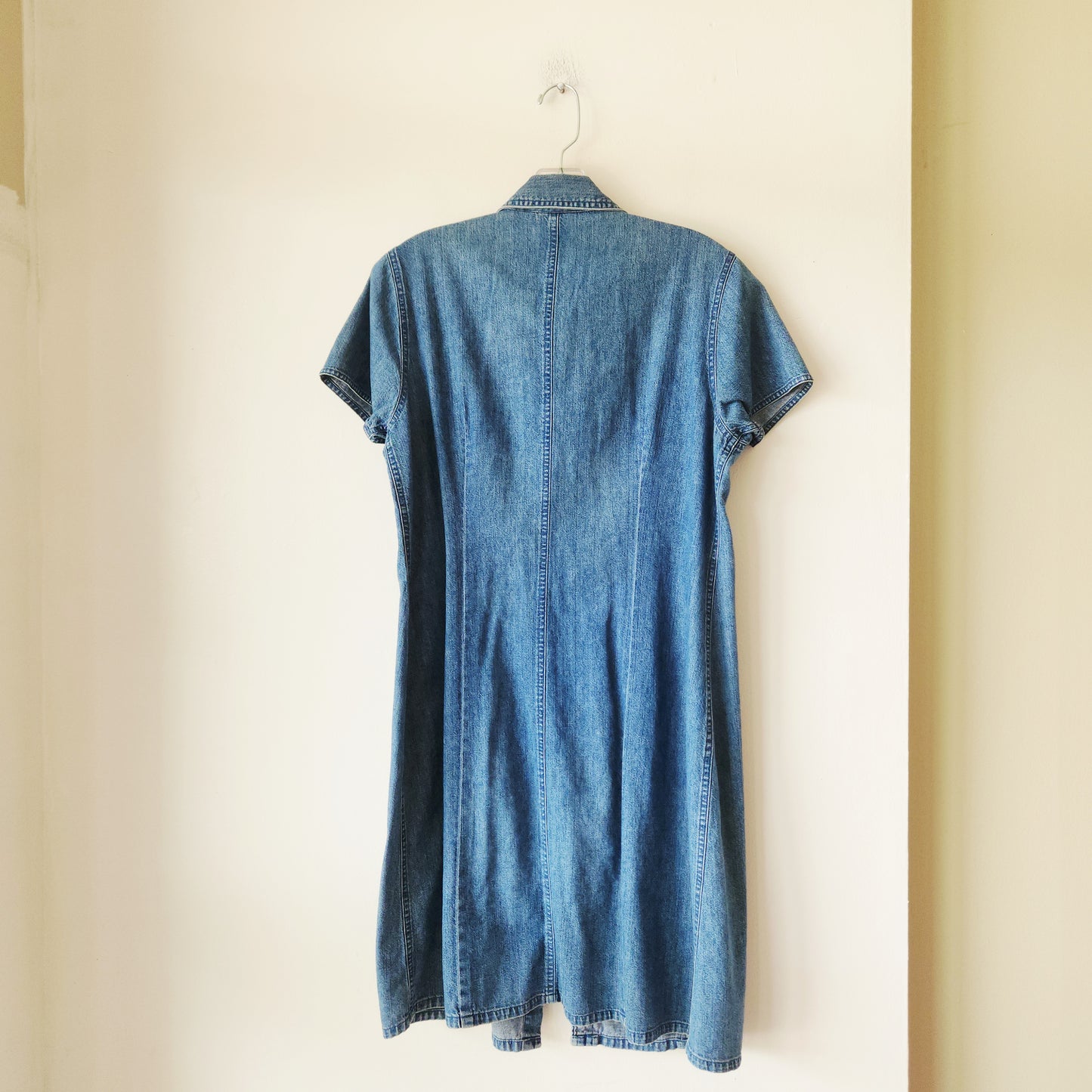 LL Bean 100% Cotton Denim Shirtdress - size 8